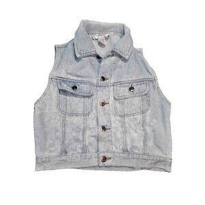 Distressed 90s Chazzz By Charles Ghailian Denim Jean Jacket Vest Cutoff M